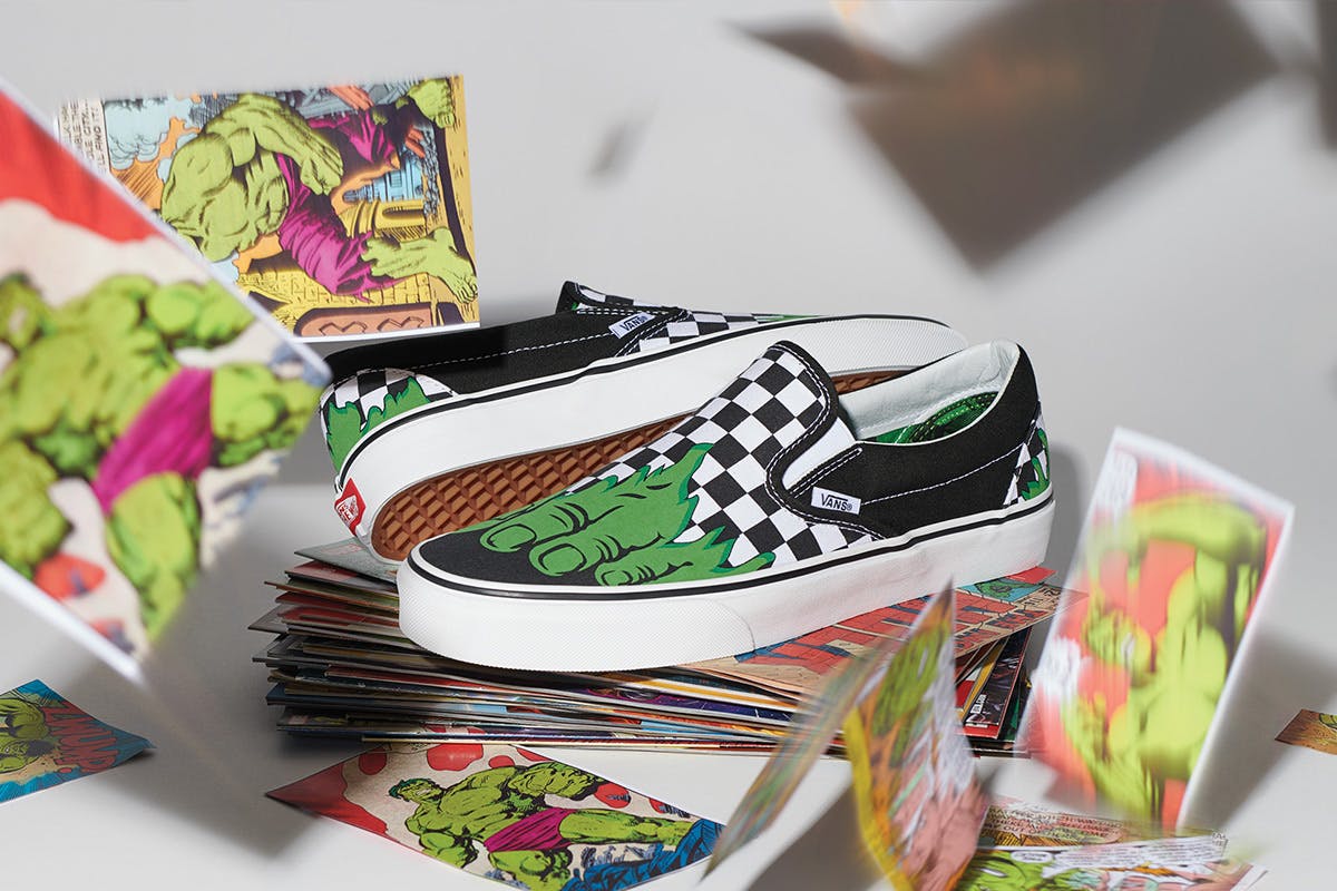 marvel slip on vans